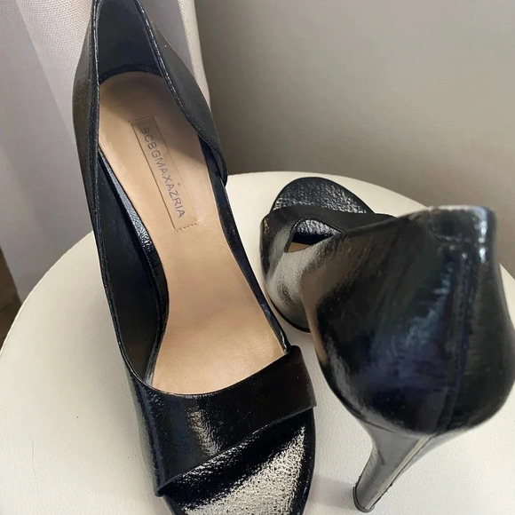 BCBGMAXAZRIA Black Open Toe High Heel Pumps Size 10 | Classic Dress Shoes - Picture 7 of 9